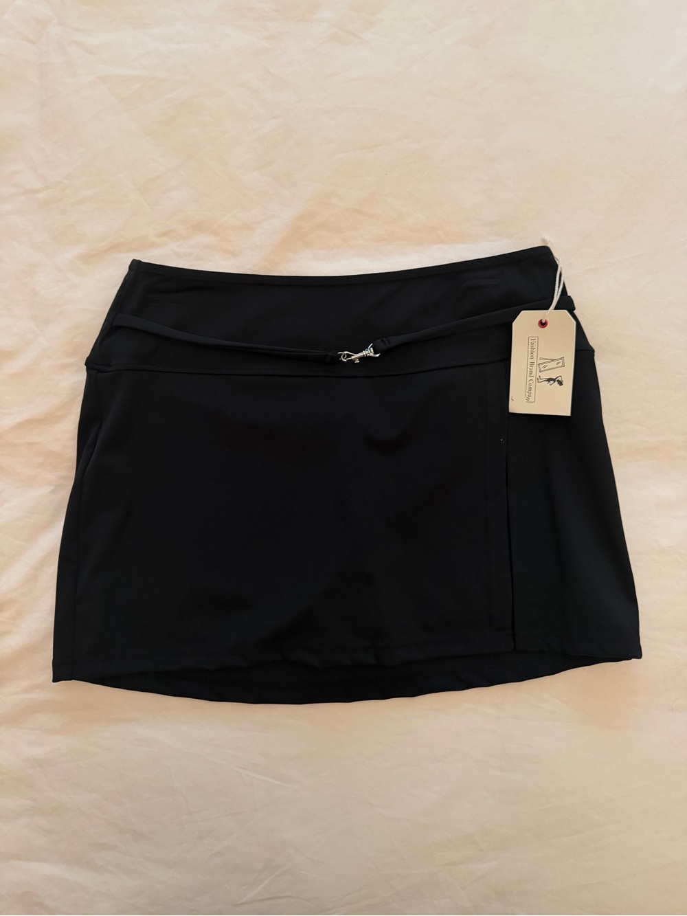 Fashion Brand Company Belt Mini Skort Black Large